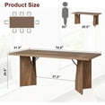 thumbnail image 2 of 70.9'' Dining Table for 6, Farmhouse Rectangular Kichen Table with Sturdy Frame, Wooden Thickened Long Desk and Dinner Desk for Dining Room, Kitchen, Office, Game Room(No include chairs), 2 of 8