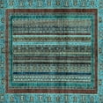 thumbnail image 1 of Ahgly Company Indoor Square Abstract Light Blue Modern Area Rugs, 4' Square, 1 of 4