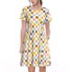 thumbnail image 1 of Disketp Colorful Checkered 1 para Vestido de Manga Corta para Mujeres, Vestidos de Verano para Mujeres, Casual y Holgado para la Playa, 1 of 6