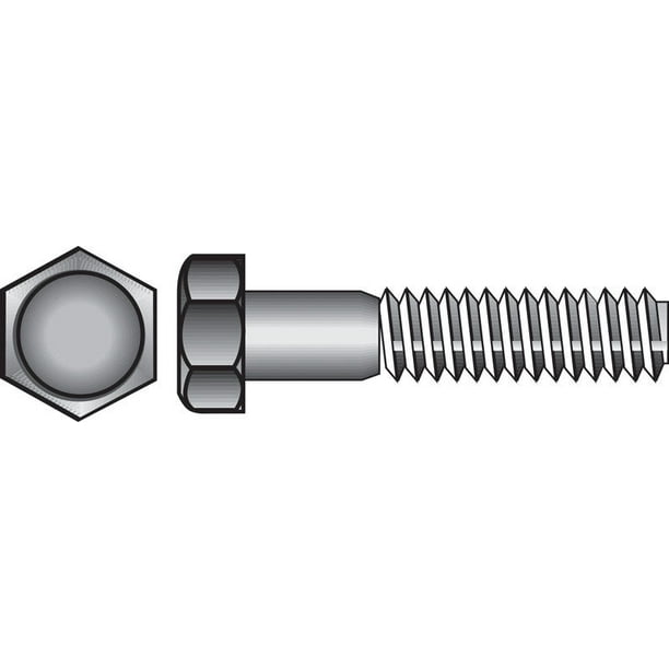 Perno hexagonal HILLMAN de acero galvanizado por inmersión en caliente de 8 cm de largo, 1 paquete