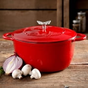The Pioneer Woman Timeless Beauty 5 Quart Dutch Oven with Bakelite Knob and Stainless Steel Butterfly Knob