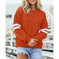 thumbnail image 3 of CURBODO Women's Striped Varsity Sweatshirt Oversized Long Sleeve Crewneck Pullover Fall Casual Tops, 3 of 6