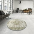 thumbnail image 3 of Ahgly Company Indoor Round Traditional Desert Sand Beige Persian Area Rugs, 4' Round, 3 of 6