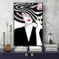 thumbnail image 3 of IDEA4WALL Framed Canvas Print Wall Art Stylish Portrait of Side Profile Woman Pop Culture Fashion Illustrations Modern Art Chic Fun Ultra for Living Room, Bedroom, Office - 24"x36" Black, 3 of 4