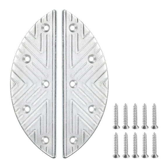 Uxcell 2Pcs Metal Heel Plates Heel Repair Pad with Screw Nails for Shoes and Boot Replacement