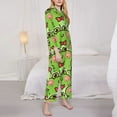 thumbnail image 4 of Disketp Pajamas Set Long Sleeve Sleepwear Womens Button Down Nightwear Pj Sets-Cute Green Frog, 4 of 9
