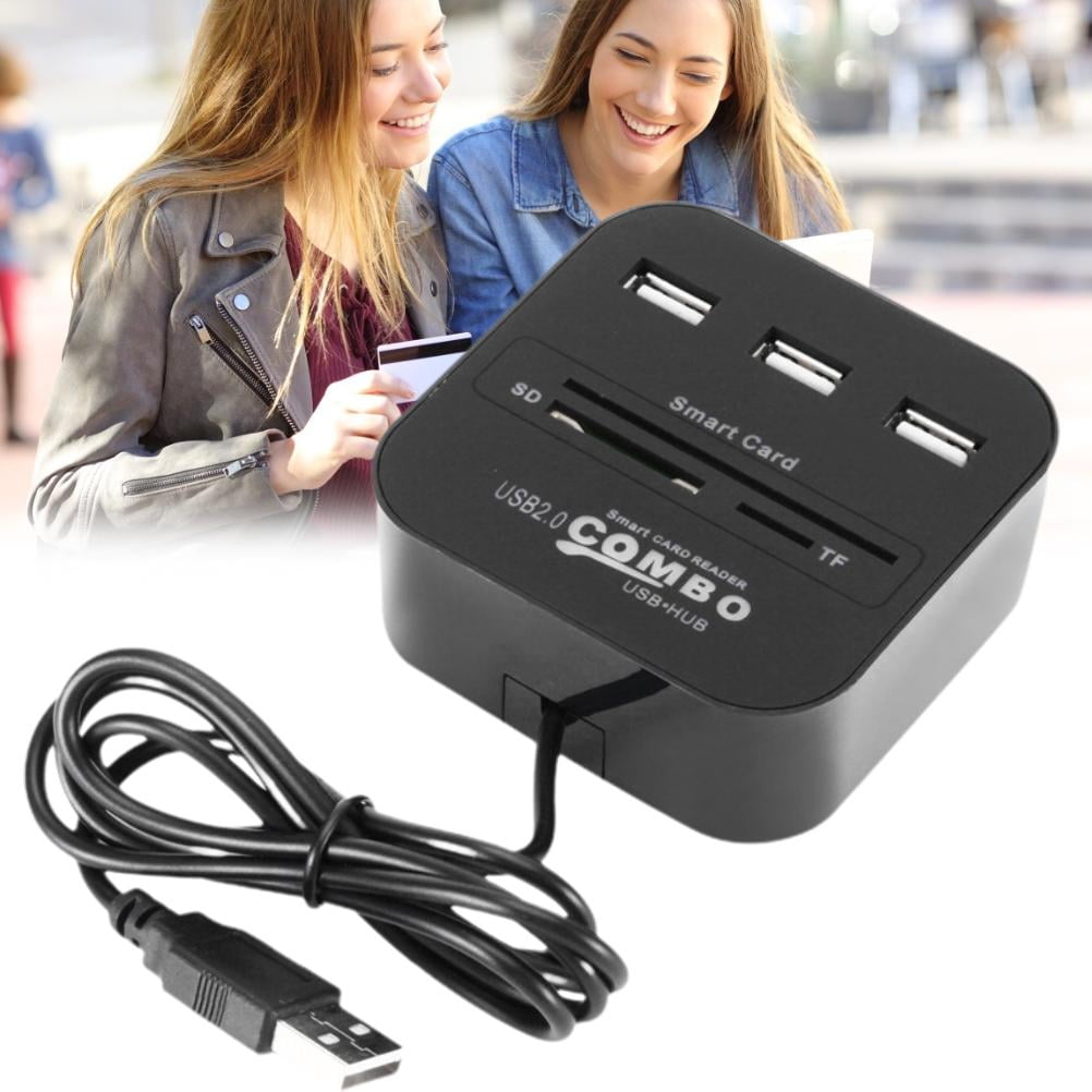 USB Smart Card Reader ID Card Reader Portable 3port Card Reader