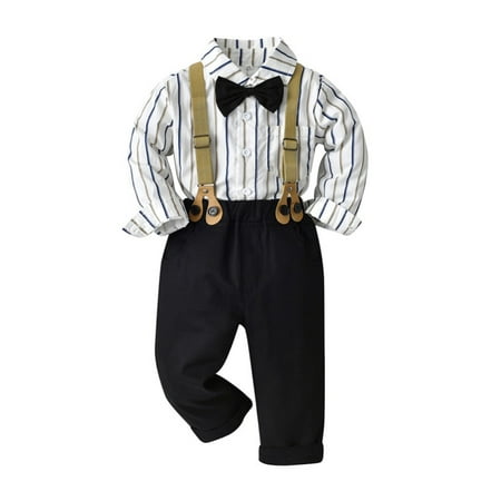 

0-7Y Baby Little Boys Fall Outfit Shirt Bowtie Vest Suspender Pants Shorts Gentleman Set Overalls Clothes