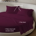 thumbnail image 3 of Amay Round Bed Sheet Set, 76-Inch Diameter, 15 Inch Pocket, 4-Piece, 500 Thread Count, 100% Cotton, Soft & Breathable, Wine, 3 of 6
