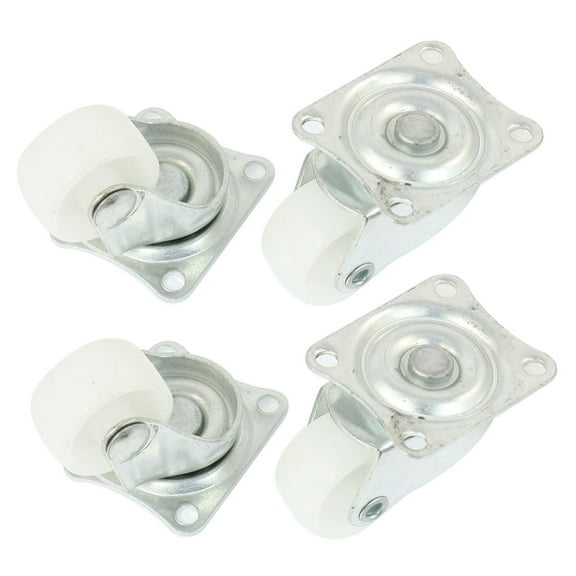 Unique Bargains Shopping Cart Round Wheel Swivel Caster,White, 4-Pack