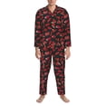 thumbnail image 3 of Salouo Beef3 Print Button-Front Long Sleeve Pajama Set for Men, Soft 2Pjs Men's Long Sleeve Sleepwear-XX-Large, 3 of 7