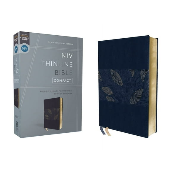 Niv, Thinline Bible, Compact, Leathersoft, Blue Floral, Red Letter, Comfort Print, (Hardcover)