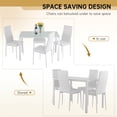 thumbnail image 6 of FDW 5 Piece Contemporary Glass Dining Table Set, White, 6 of 7