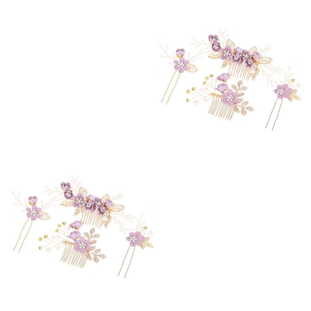 Sonducket 4 piezas de peinetas de flores para boda, conjunto de tocados de decoración, tocado elegante elegante para niñas, hermoso tocado de Type2 NO2