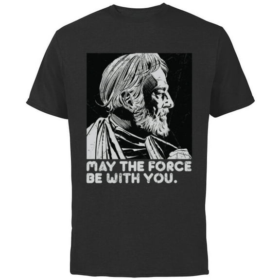 Star Wars Vintage Obi-Wan Kenobi May the Force Be With You - Short Sleeve Cotton T-Shirt for Adults - Customized-Black