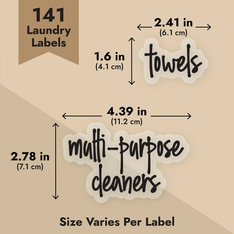 Talented Kitchen 141 Laundry Labels for Jars, Containers