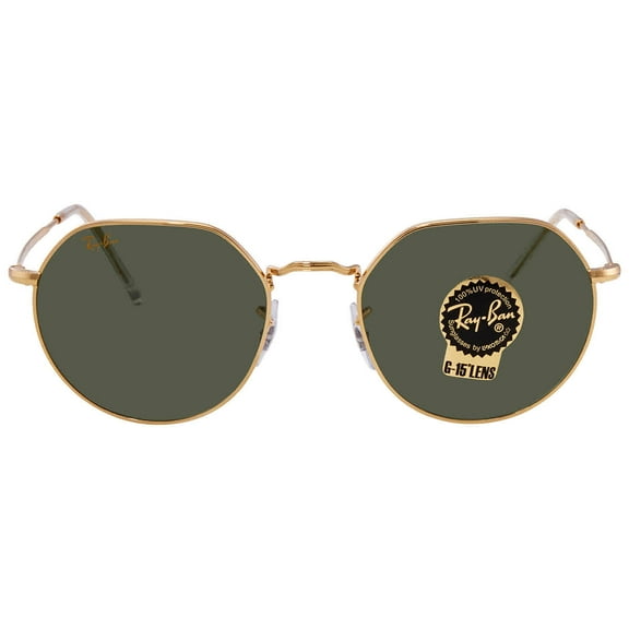 Ray-Ban sunglasses RB3565 Jack (919631) legend gold with green lenses, 53mm