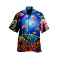 thumbnail image 1 of LilyLLL Mens Hawaiian Shirt Summer Beach Short Sleeve Buttons Down Printed T-shirt Tops, 1 of 2