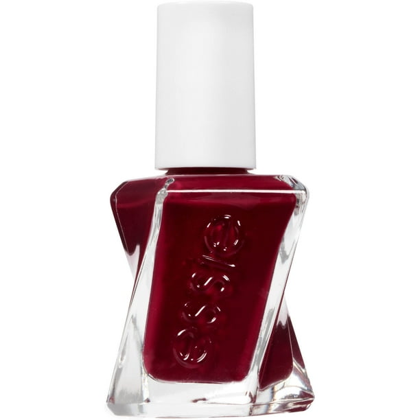 essie gel couture nail polish, galavanting, deep red nail polish, 0.46