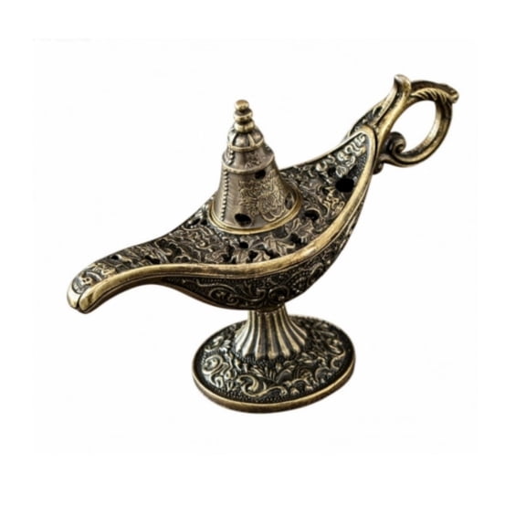 Aladdins Lamp Incenses Holder Burners Magically Lamp Arabian Theme Metal Wishing Light for Home Decors Party Supplies Arabian Antique Incenses Diffuser