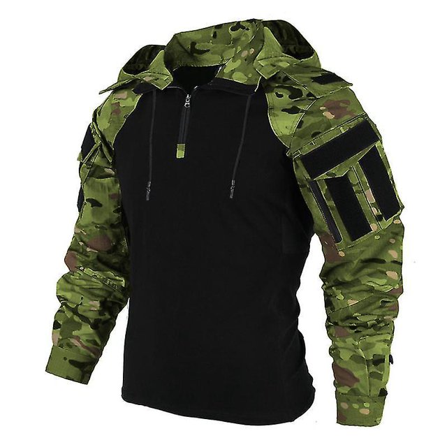 Camisa táctica para hombre, camiseta de combate militar de camuflaje estadounidense, ropa de caza y acampada para Airsoft y Paintball