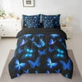 thumbnail image 2 of Castle Fairy Boys Girls Gradient Butterflies Bedding Comforter Set 7-Piece,Black Blue King Bedding Sets,Abstract Ombre Ultra Soft Bed Sheets,Lightweight Room Decor,Reversible, 2 of 8