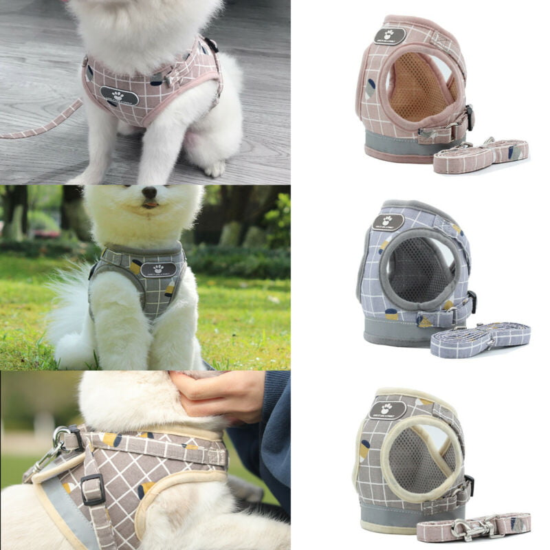 Dog Cat Pet Harness Leash Strap Mesh Adjustable Soft Vest Puppy Collar S M L 