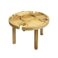 thumbnail image 4 of facefd Wooden Picnic Table With Wine Glass Holder Rack Folding Tray Outdoor Portable, 4 of 6