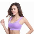 thumbnail image 3 of Baywell Women Floral Lace Bralette Padded Breathable Sexy Racerback Lace Bra 2 Pack Purple, 3 of 10
