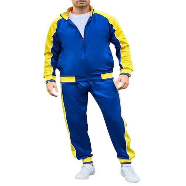 Men‘s 2 Piece Tracksuits Long Sleeve Stand Collar Sweatshirt + Pants