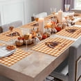 thumbnail image 3 of Fall Placemats Set of 6 Turkey Give Thanks Place Mats Thanksgiving Placemat Orange Buffalo Plaid Table Mats for Dining Kitchen Table Holiday Dinner Party Home Fall Decorations 13x19 Inch, 3 of 8