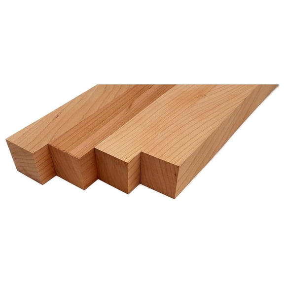 Cherry Lumber Square Turning Blanks 1.5" x 1.5" (4 Pieces) (1.5" x 1.5" x 12")