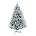 thumbnail image 5 of Ginebra Snow Flocked Christmas Tree Prelit, Realistic Snowy Frosted Christmas Tree with Lights by Naomi Home-Color:Snow Flocked,Height:7.5ft, 5 of 10