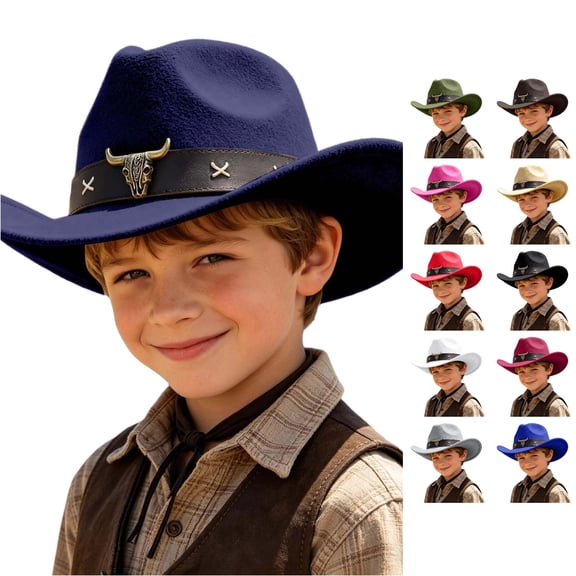 PMVFHDE Playful Western Style Cowboy Sun Hat For Little Boys Girls Daily Wear