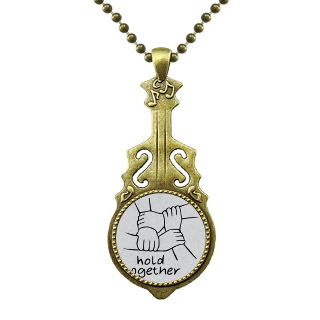 Hold juntos gesto personalizado Collar Guitarra Antigua Joyería Música Colgantes Unbranded M