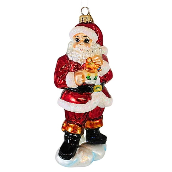 Christopher Radko Company 7.25In Snacktime Santa, Glass, Christmas Ornament 100960