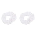 thumbnail image 2 of Motique Accessories Set of 2 Solid Hair Scrunchies for Adult Women (White), 2 of 6
