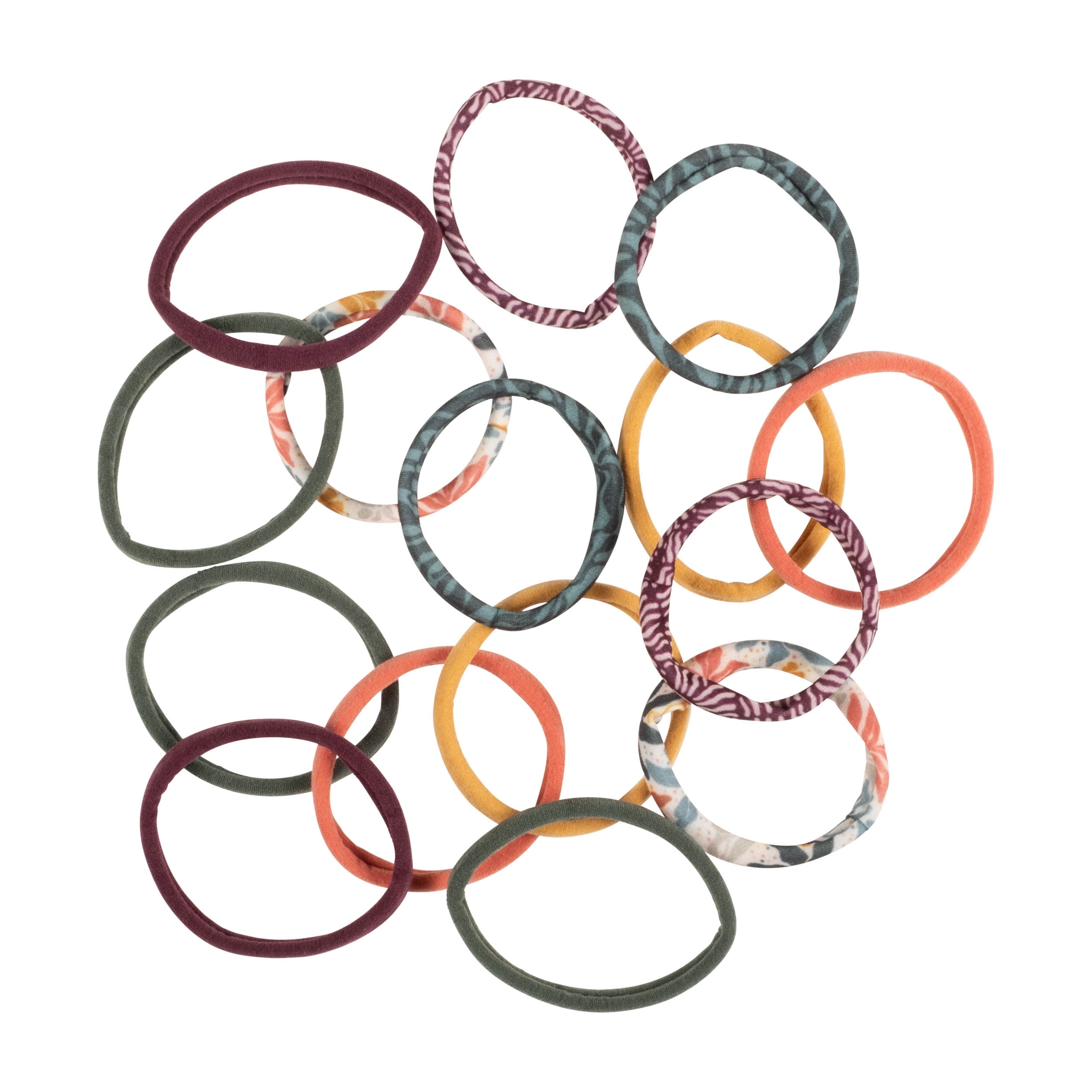 Goody Tru x DomoINK Seamless Hair Ties, Stretchy Elastics, All Hair Types, Multicolor, 15 Ct