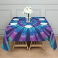 thumbnail image 3 of Blue Purple Tie Dye Pattern Square Tablecloth,Waterproof Square Table Cover,Wipeable Spillproof Washable Table Cover for Home Kitchen Party Decor 42"X42"(107x107cm), 3 of 6