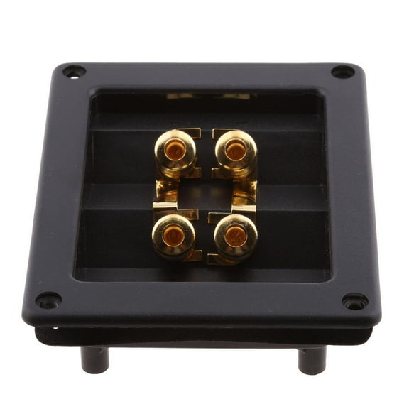 Car Stereo Screw Cup Connectors Subwoofer 4-Way Speaker Square Box Terminal Binding Post Pure--plated material