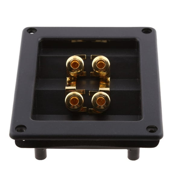 Conectores de Terminal Cuadrados de 4 Vías Sunnimix para Subwoofer de Cobre Puro Negro