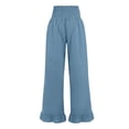 thumbnail image 7 of XIAOCHA Womens High Waist Wide Leg Pants Ruffle Hem with Pockets Casual Summer Trousers, 7 of 7