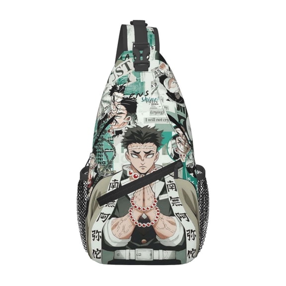 Crossbody Bags Sling Backpack Demon Slayer Himejima Gyomei Cross Chest Bag Shoulder Pack for Gym Sports Running Cycling