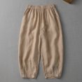 thumbnail image 2 of FNFYFH Clearance Women's Plus Size Linen Pants for Summer Breathable Solid, 2 of 4