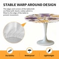 thumbnail image 6 of Watercolors Purple Yellow Floral Elastic Fitted Round Table Cover Flowers Waterproof Outdoor Tablecloth for Holiday Party, Picnic, Patio & Dining Fits Tables Up to 36"-44", 6 of 8