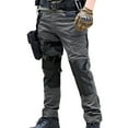 thumbnail image 4 of Workwear Tactical Training Suit for Mens Long Sleeved Zipper Hooded Multifunctional Set Windproof Rainproof Hoodies High Waist Athletic Stretch Pants Gym Traning Track Joggers Suits with Mutil Pocket, 4 of 7