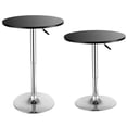 thumbnail image 1 of Costway Set de 2 Tables de Bar Rondes Modernes Réglables Comptoir Bistro Pub Pivotant en Bois, 1 of 5