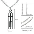 thumbnail image 3 of Vnox Urn Necklace for Ashes, Openable Glass Vertical Bar Cremation Keepsakes Necklace for Ashes, Silver Stainless Steel Urn Jewelry for Men, 3 of 7