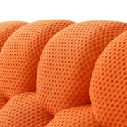 80 Modern Bubble Couch Loveseat, Oversized Curved Couches, Lazy Curved Bubble Floor Sofa, 3D Textile Mesh Fabric for Living Room,Office,Apartment,No-Assembly, Orange Couch