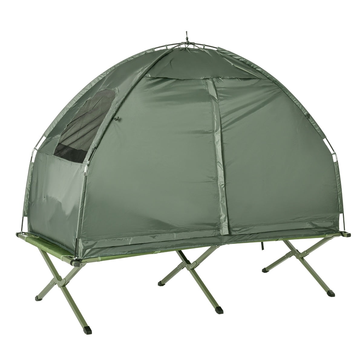 All-in-One Folding Camping Cots for Adults,Portable Single Sleeping Cot Camping Bed